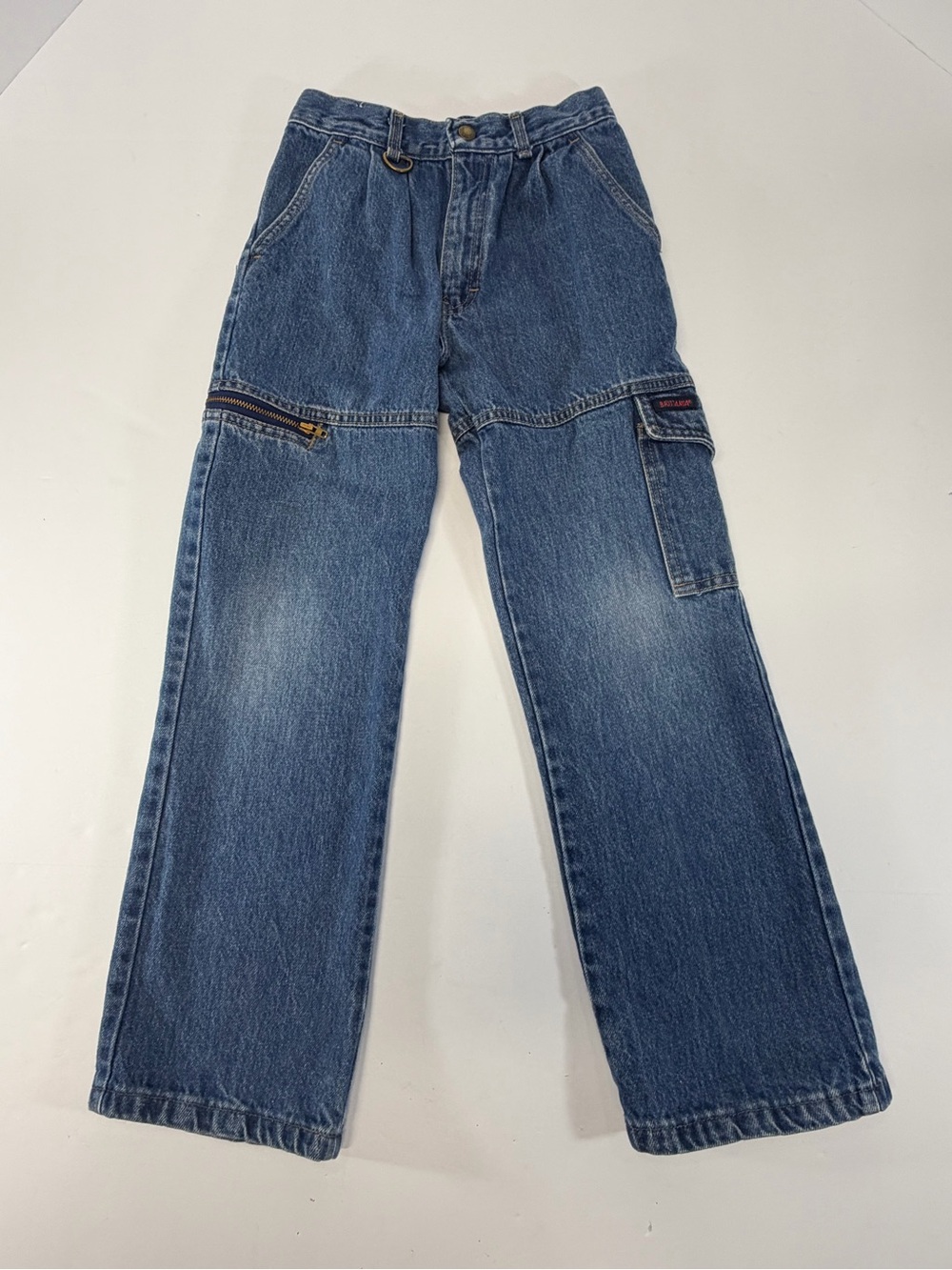 Vintage Britania Baggy Cargo Jeans Y2K Skater Cropped Utility Denim Pants 20